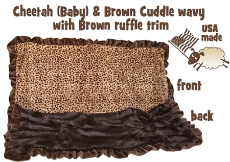 Brown Cheetah 1/2 Size ?Pet Blanket